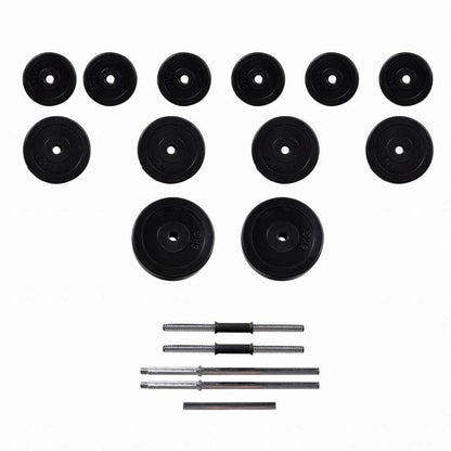 vidaXL バーベル + 2 ダンベルセット 30.5kgスポーツグッズ エクササイズ&フィットネス ウエイトリフティング フリーウェイト(代引不可)