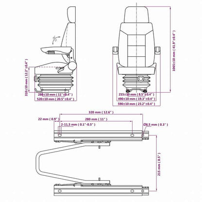 vidaXL トラクターシート サスペンション付きホーム&ガーデン 芝&ガーデン 屋外用電源機器アクセサリ トラクター部品・アクセサリ(代引不可)