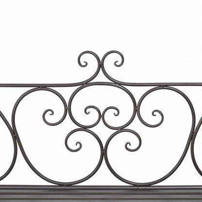 vidaXL ガーデンベンチ 132cm スチール製 アンティークブラウン家具 アウトドア家具 屋外椅子 アウトドアベンチ(代引不可)