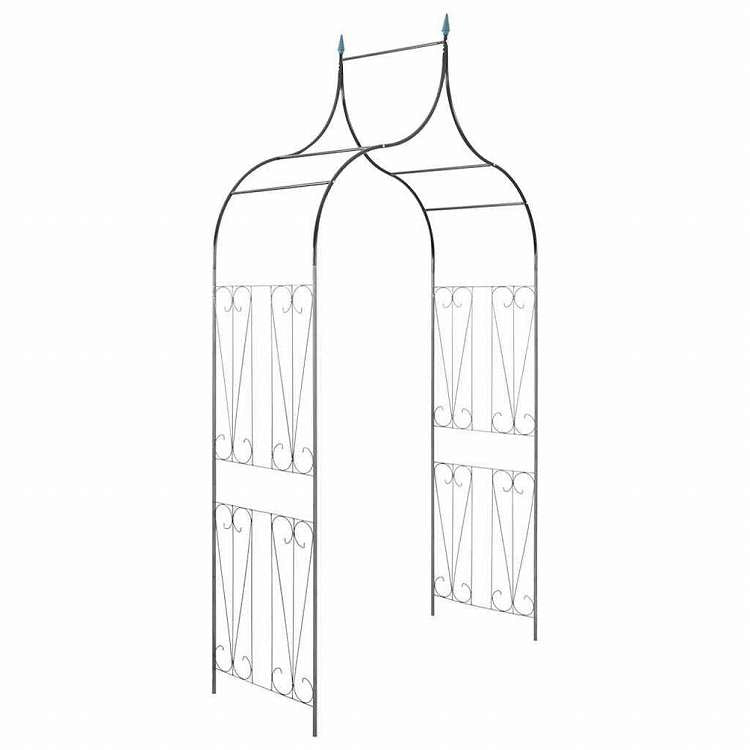 vidaXL ガーデンアーチ スパイクデザイン ダークグリーン つる性植物用ホーム&ガーデン 芝&ガーデン アウトドアリビング アウトドアストラクチャー ガーデンアーチ・トレリス・アーバー・ぺルゴラ(代引不可)