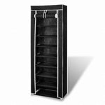 vidaXL シューズキャビネット 布製 カバー付き 57x29x162cm ブラックホーム&ガーデン 家事用品 収納&オーガナイザー 衣類・ワードローブ収納 シューズラック・整理収納(代引不可)