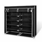 vidaXL シューズキャビネット 布製 カバー付き 115x28x110cm ブラックホーム&ガーデン 家事用品 収納&オーガナイザー 衣類・ワードローブ収納 シューズラック・整理収納(代引不可)