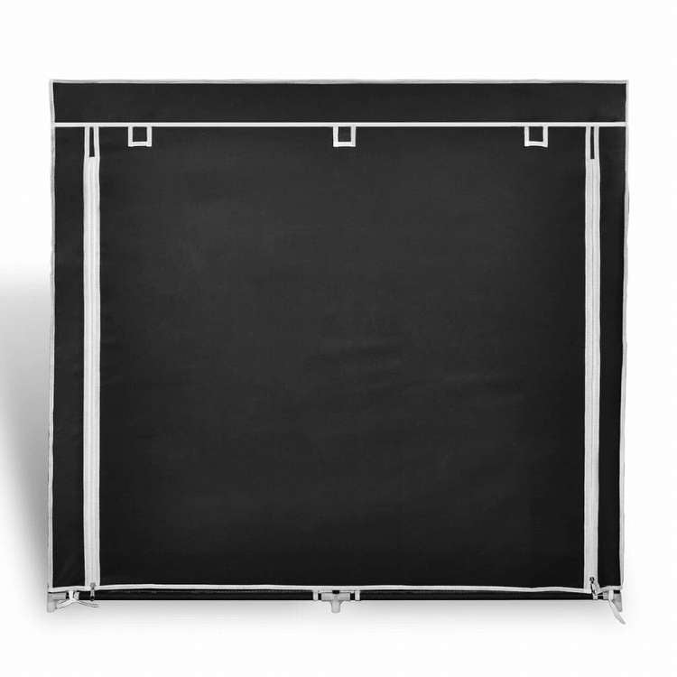 vidaXL シューズキャビネット 布製 カバー付き 115x28x110cm ブラックホーム&ガーデン 家事用品 収納&オーガナイザー 衣類・ワードローブ収納 シューズラック・整理収納(代引不可)