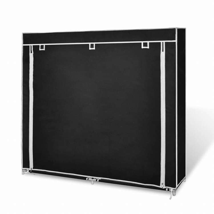 vidaXL シューズキャビネット 布製 カバー付き 115x28x110cm ブラックホーム&ガーデン 家事用品 収納&オーガナイザー 衣類・ワードローブ収納 シューズラック・整理収納(代引不可)