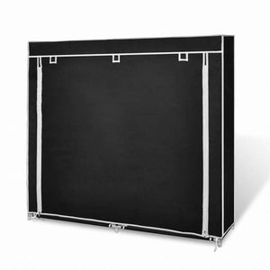 vidaXL シューズキャビネット 布製 カバー付き 115x28x110cm ブラックホーム&ガーデン 家事用品 収納&オーガナイザー 衣類・ワードローブ収納 シューズラック・整理収納(代引不可)