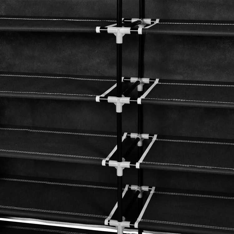 vidaXL シューズキャビネット 布製 カバー付き 115x28x110cm ブラックホーム&ガーデン 家事用品 収納&オーガナイザー 衣類・ワードローブ収納 シューズラック・整理収納(代引不可)