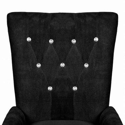 vidaXL アームチェア ブラック ベルベット製家具 チェア キッチン・ダイニングルームチェア(代引不可)