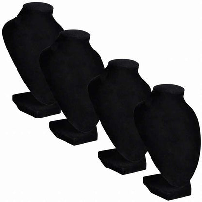 vidaXL ジュエリーホルダー ネックレス用 バスト ブラック 9x8.5x15cm 4点 フランネル生地ヘルス&ビューティー ジュエリーケア用品 ジュエリーホルダー(代引不可)