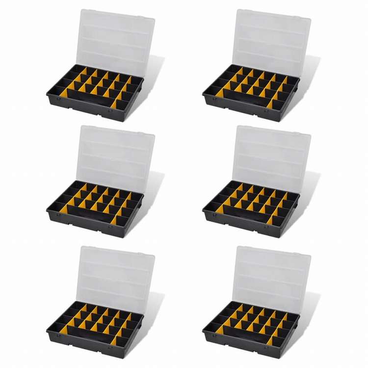 vidaXL 収納ボックス 整理ケース 6点セットハードウェア ハードウェアアクセサリ 工具収納・整理整頓 ツールボックス(代引不可)