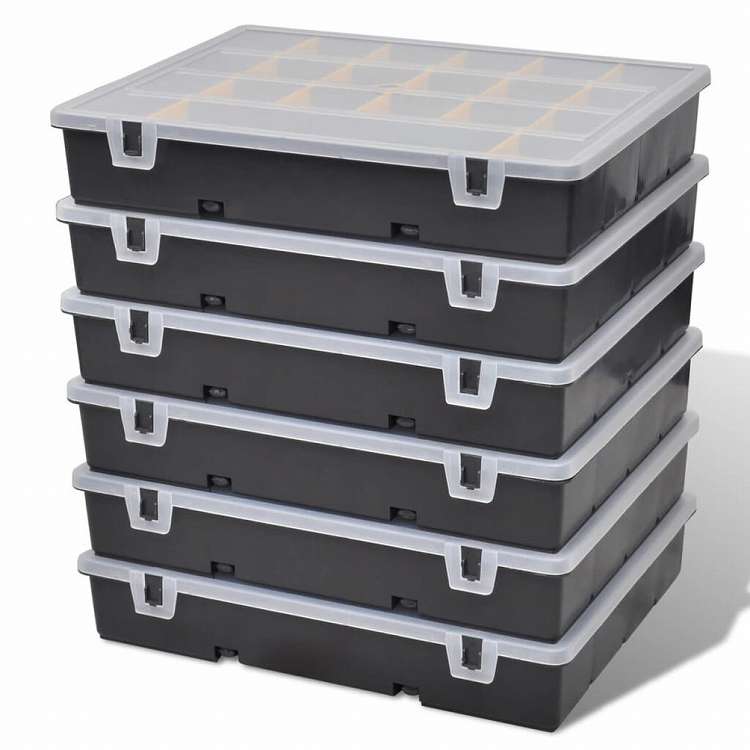 vidaXL 収納ボックス 整理ケース 6点セットハードウェア ハードウェアアクセサリ 工具収納・整理整頓 ツールボックス(代引不可)