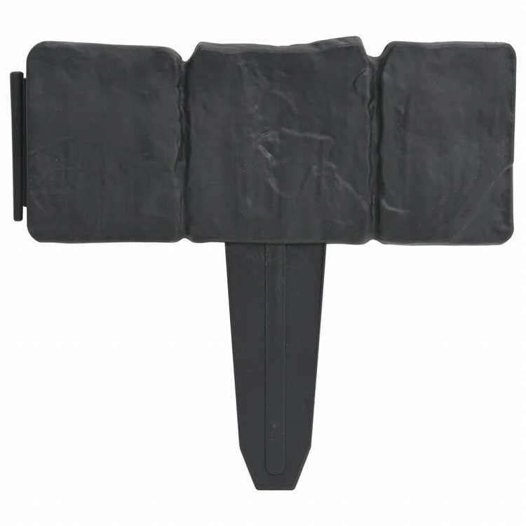 vidaXL ガーデン/芝生フェンス プラスチック製 ストーン調 41点 10mハードウェア フェンス&バリア 庭小道・縁(代引不可)