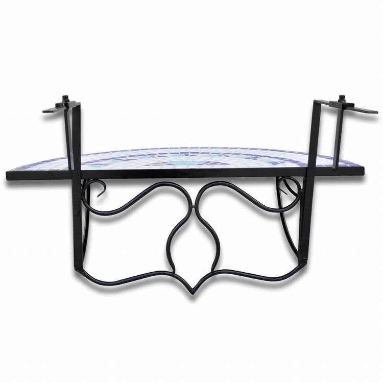 vidaXL ハンギングバルコニーテーブル ブルー&ホワイト モザイク家具 アウトドア家具 アウトドアテーブル(代引不可)