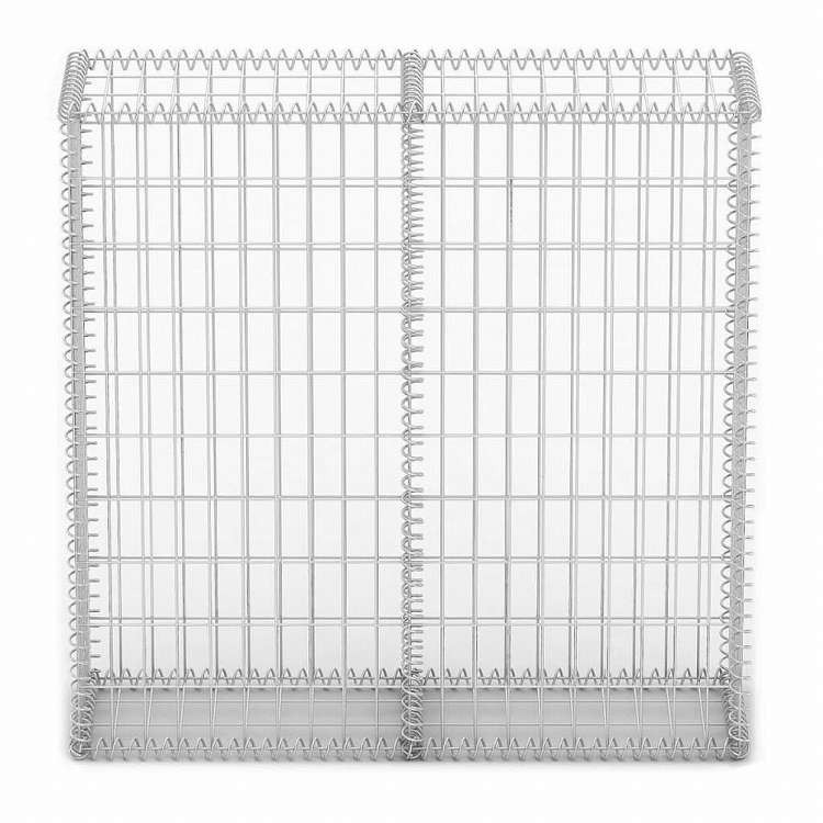 vidaXL 蓋つきガビオンバスケット 亜鉛メッキ鋼線製 100x100x30cmハードウェア フェンス&バリア フェンスパネル(代引不可)