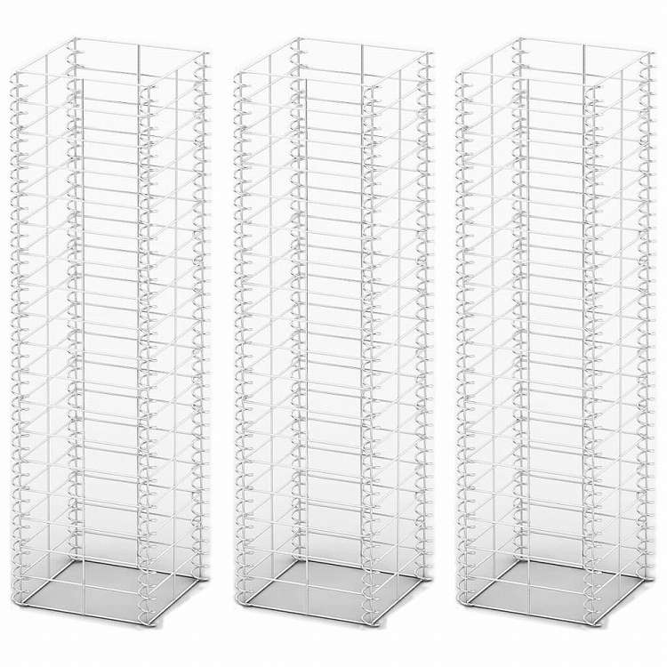 vidaXL ガビオン3点セット 亜鉛メッキ鋼線製 25x25x100cmハードウェア フェンス&バリア フェンスパネル(代引不可)