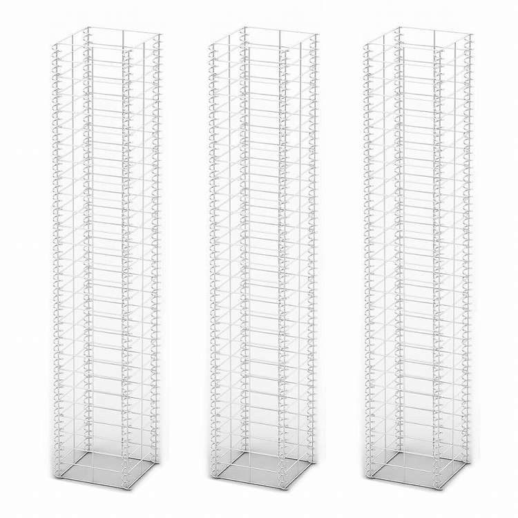 vidaXL ガビオン3点セット 亜鉛メッキ鋼線製 25x25x150cmハードウェア フェンス&バリア フェンスパネル(代引不可)