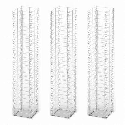 vidaXL ガビオン3点セット 亜鉛メッキ鋼線製 25x25x150cmハードウェア フェンス&バリア フェンスパネル(代引不可)