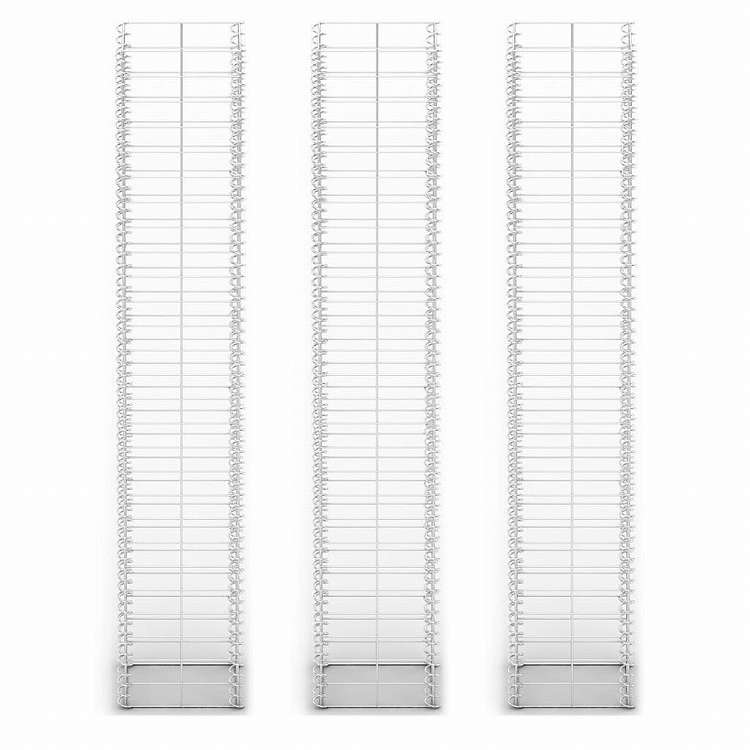 vidaXL ガビオン3点セット 亜鉛メッキ鋼線製 25x25x150cmハードウェア フェンス&バリア フェンスパネル(代引不可)