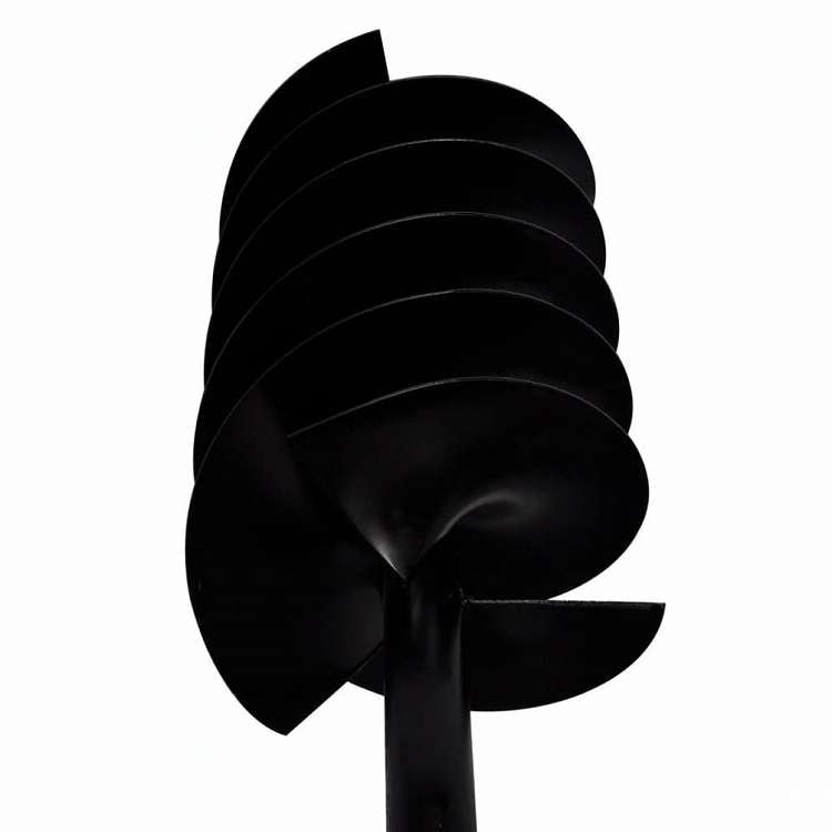 vidaXL ハンドル付き 掘削ドリル アースオーガー用ビット 150 mm 3スパイラル型 スチール製 黒色ハードウェア ツール ドリル オーガードリル(代引不可)