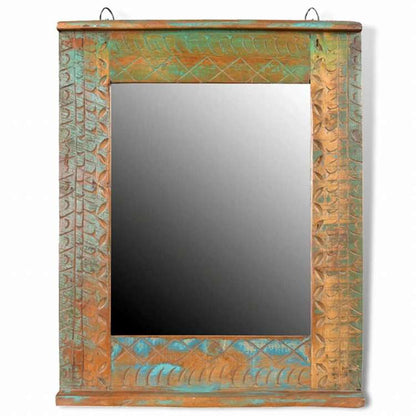 vidaXL バスルーム用 洗面キャビネットセット ミラー付き 再生無垢材家具 家具セット バスルーム家具セット(代引不可)