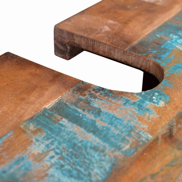 vidaXL バスルーム用 洗面キャビネットセット ミラー付き 再生無垢材家具 家具セット バスルーム家具セット(代引不可)