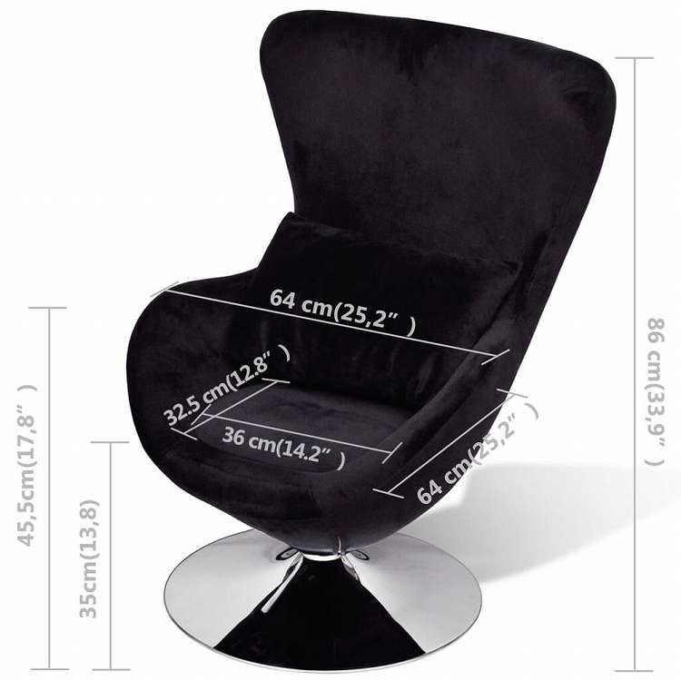 vidaXL エッグ型アームチェア ブラック家具 チェア アームチェア・リクライニングチェア・スリーピングチェア(代引不可)