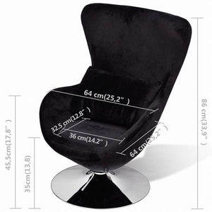 vidaXL エッグ型アームチェア ブラック家具 チェア アームチェア・リクライニングチェア・スリーピングチェア(代引不可)