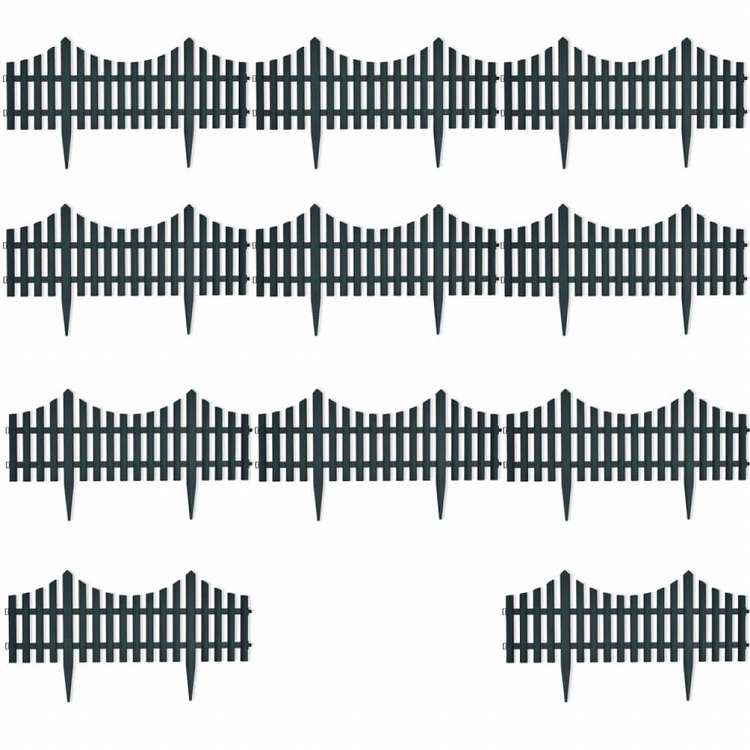 vidaXL 芝生用仕切り板 17枚 10 m グリーンハードウェア フェンス&バリア 庭小道・縁(代引不可)
