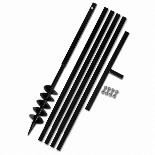 vidaXL グラウンドドリル ハンドル付き 100mm 延長チューブ 5m スチールハードウェア ツール ドリル オーガードリル(代引不可)