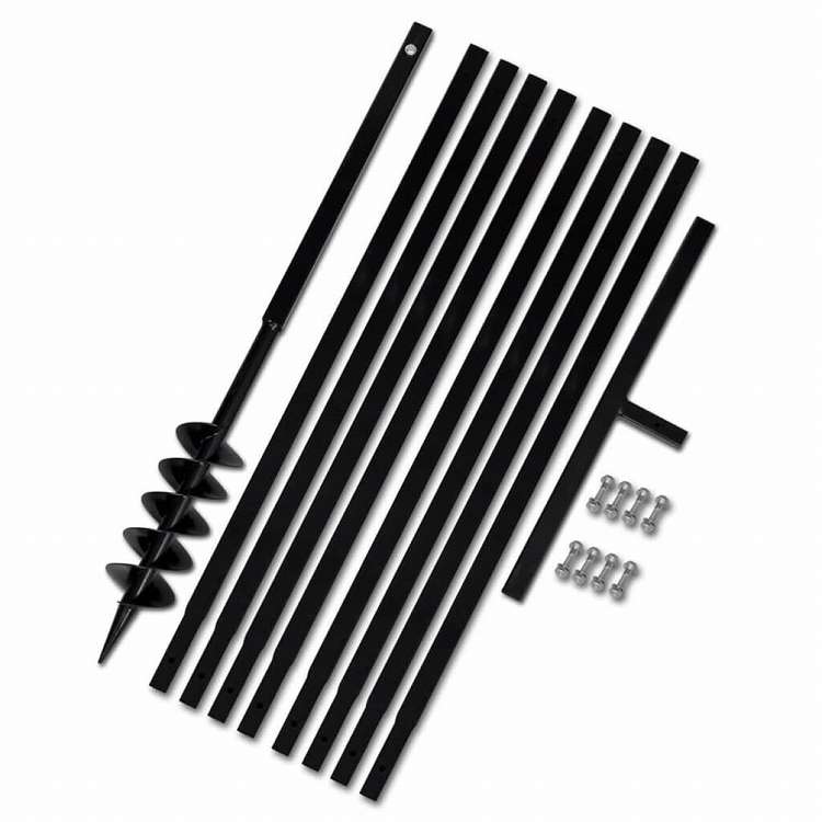 vidaXL グラウンドドリル ハンドル付き 100mm 延長チューブ 9m スチールハードウェア ツール ドリル オーガードリル(代引不可)