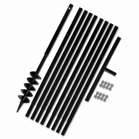 vidaXL グラウンドドリル ハンドル付き 100mm 延長チューブ 9m スチールハードウェア ツール ドリル オーガードリル(代引不可)