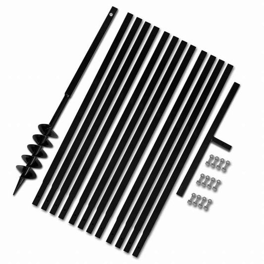 vidaXL グラウンドドリル ハンドル付き 100mm 延長チューブ 13m スチールハードウェア ツール ドリル オーガードリル(代引不可)