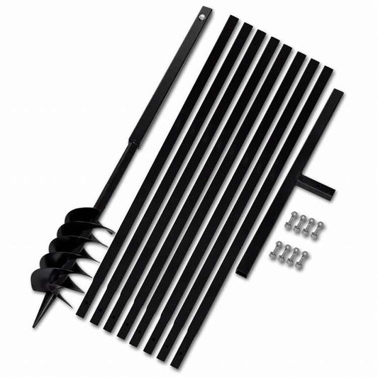 vidaXL グラウンドドリル ハンドル付き 120mm 延長チューブ 9m スチールハードウェア ツール ドリル オーガードリル(代引不可)