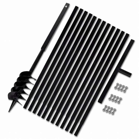 vidaXL グラウンドドリル ハンドル付き 120mm 延長チューブ 13m スチールハードウェア ツール ドリル オーガードリル(代引不可)