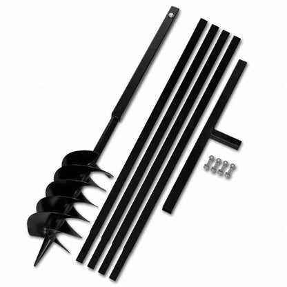 vidaXL グラウンドドリル ハンドル付き 150mm 延長チューブ 5m スチールハードウェア ツール ドリル オーガードリル(代引不可)