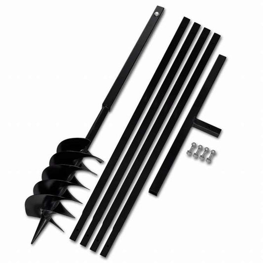 vidaXL グラウンドドリル ハンドル付き 150mm 延長チューブ 5m スチールハードウェア ツール ドリル オーガードリル(代引不可)