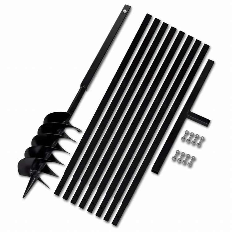 vidaXL グラウンドドリル ハンドル付き 150mm 延長チューブ 9m スチールハードウェア ツール ドリル オーガードリル(代引不可)