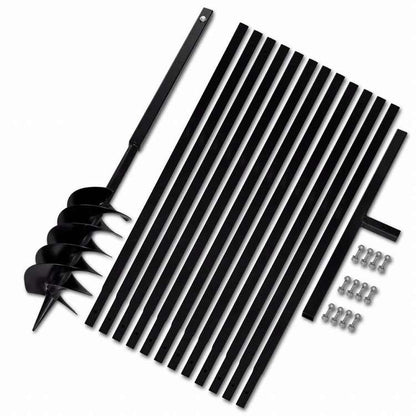 vidaXL グラウンドドリル ハンドル付き 150mm 延長チューブ 13m スチールハードウェア ツール ドリル オーガードリル(代引不可)