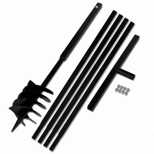vidaXL グラウンドドリル ハンドル付き 180mm 延長チューブ 5m スチールハードウェア ツール ドリル オーガードリル(代引不可)
