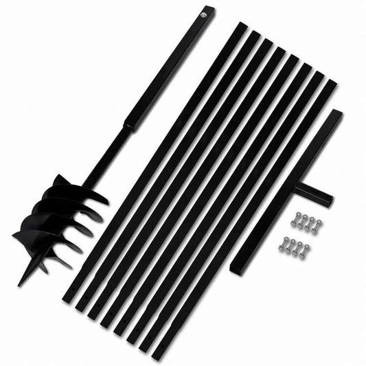 vidaXL グラウンドドリル ハンドル付き 180mm 延長チューブ 9m スチールハードウェア ツール ドリル オーガードリル(代引不可)