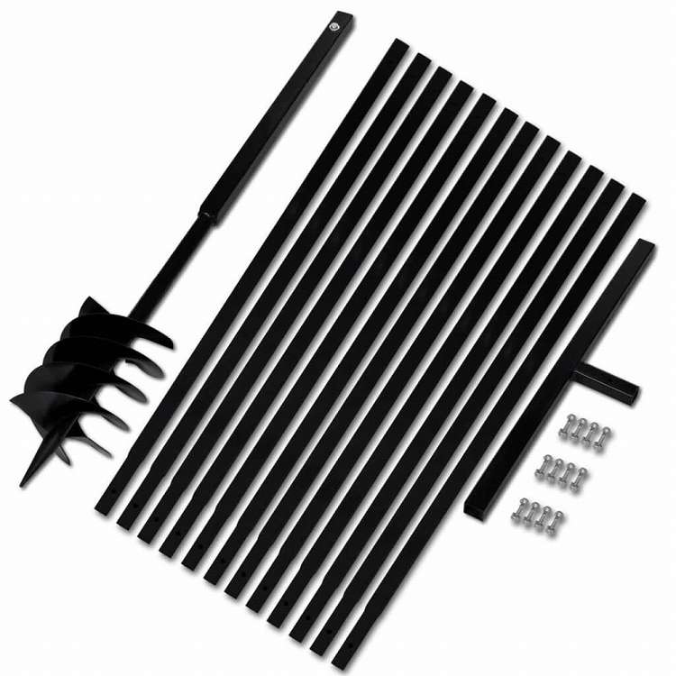 vidaXL グラウンドドリル ハンドル付き 180mm 延長チューブ 13m スチールハードウェア ツール ドリル オーガードリル(代引不可)