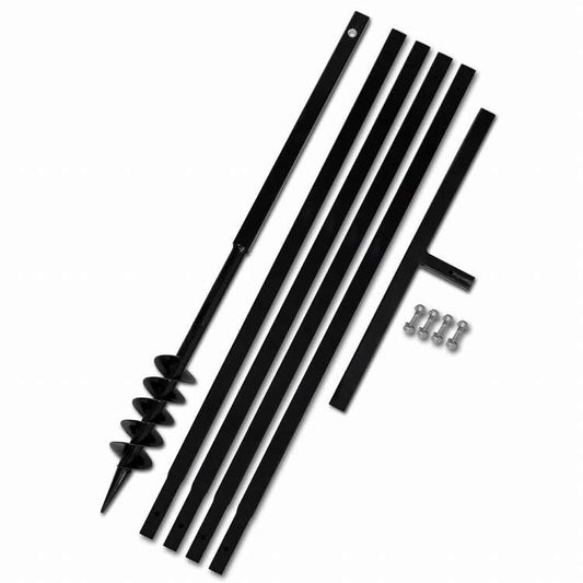 vidaXL グラウンドドリル ハンドル付き 80mm 延長チューブ 5m スチールハードウェア ツール ドリル オーガードリル(代引不可)
