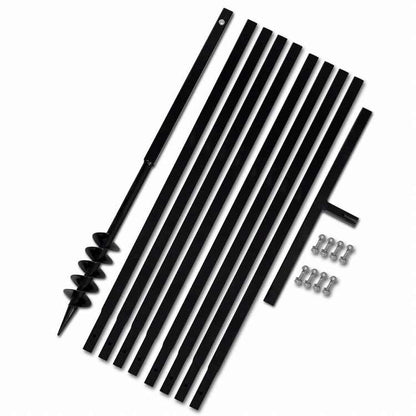 vidaXL グラウンドドリル ハンドル付き 80mm 延長チューブ 9m スチールハードウェア ツール ドリル オーガードリル(代引不可)