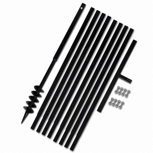 vidaXL グラウンドドリル ハンドル付き 80mm 延長チューブ 9m スチールハードウェア ツール ドリル オーガードリル(代引不可)