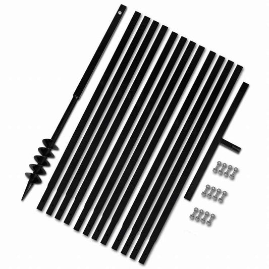 vidaXL グラウンドドリル ハンドル付き 80mm 延長チューブ 13m スチールハードウェア ツール ドリル オーガードリル(代引不可)