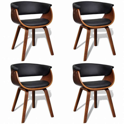 vidaXL ダイニングチェア 4点セット 曲げ木&合成皮革製家具 チェア キッチン・ダイニングルームチェア(代引不可)