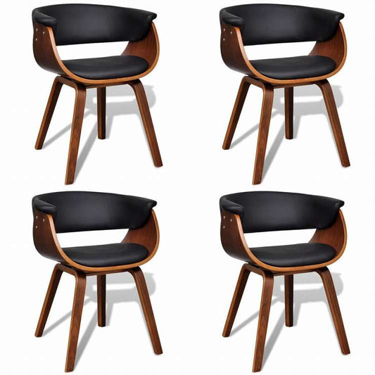 vidaXL ダイニングチェア 4点セット 曲げ木&合成皮革製家具 チェア キッチン・ダイニングルームチェア(代引不可)