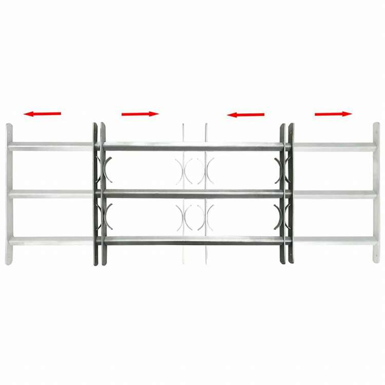 vidaXL 防犯用 窓格子 調節可能 クロスバー3本付き 1000-1500mmハードウェア 建築資材 窓(代引不可)