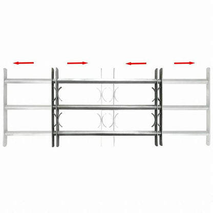 vidaXL 防犯用 窓格子 調節可能 クロスバー3本付き 1000-1500mmハードウェア 建築資材 窓(代引不可)