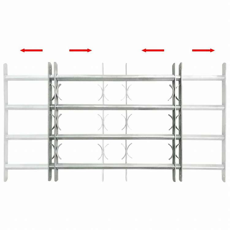 vidaXL 防犯用 窓格子 調節可能 クロスバー4本付き 1000-1500mmハードウェア 建築資材 窓(代引不可)