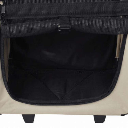 vidaXL 折りたたみ式 ペット用トロリー 多目的 ベージュAnimals & Pet Supplies ペット用品 ペットカート(代引不可)